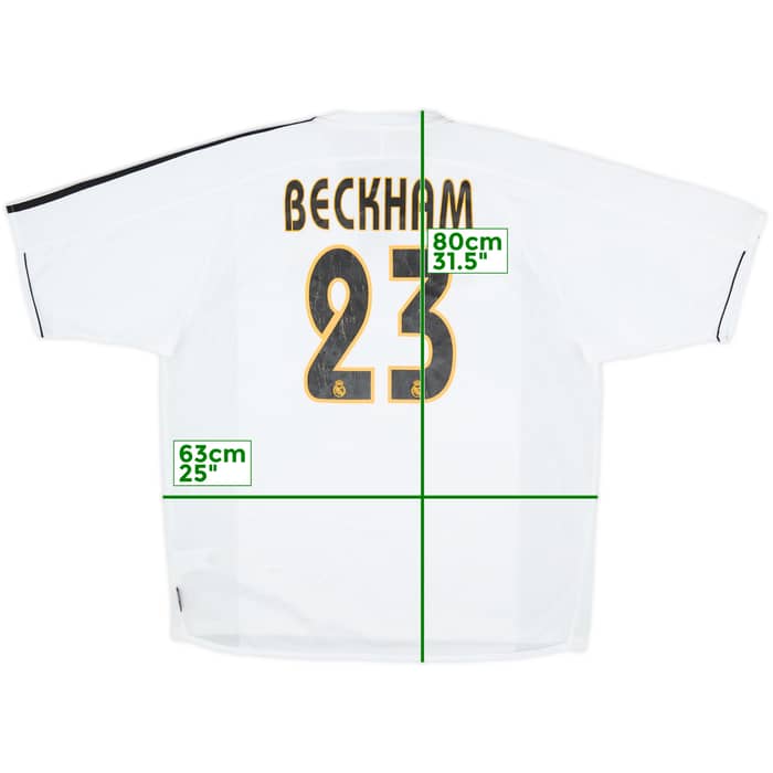 2003-04 Real Madrid Signed Home Shirt Beckham #23 - 8/10 - (XL)