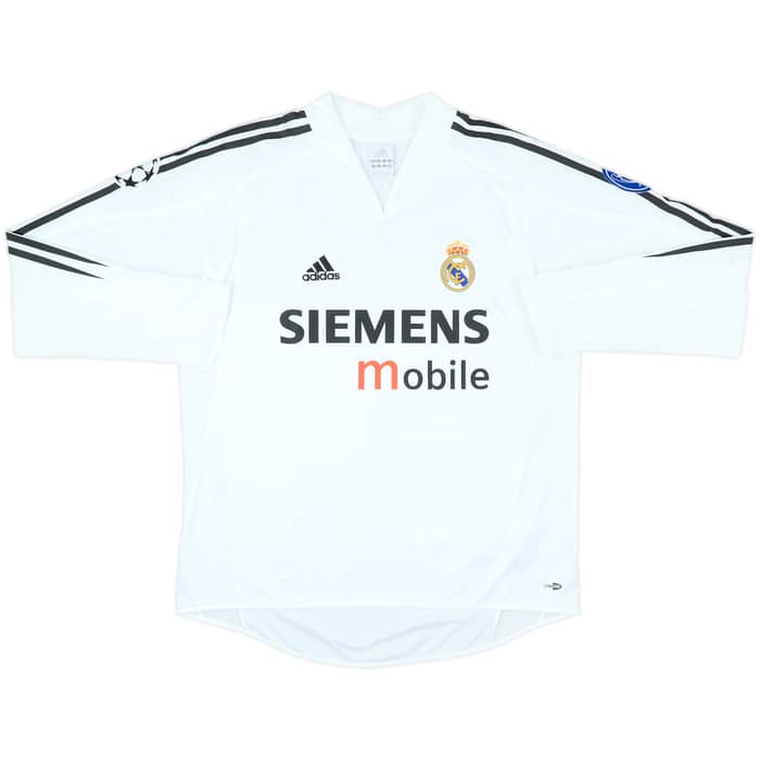 2004-05 Real Madrid Signed Home L/S Shirt Beckham #23 - 9/10 - (M)