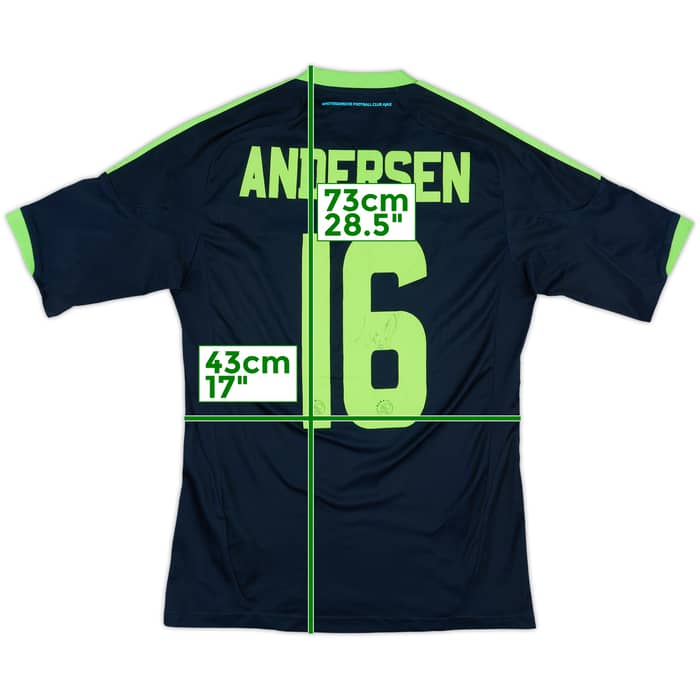 2012-13 Ajax Signed Away Shirt Andersen #16 - 8/10 - (S)