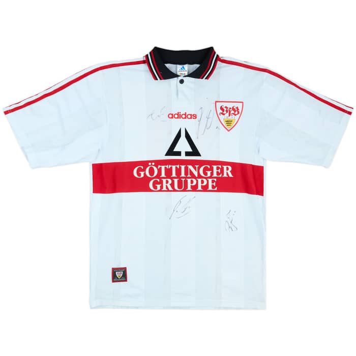 1997-98 Stuttgart Signed Home Shirt Balakov #10 - 8/10 - (L)