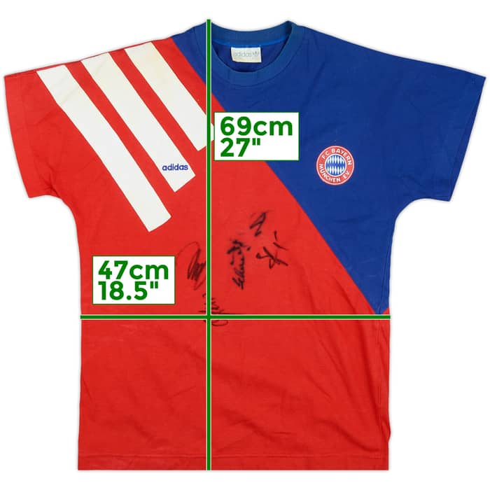 1991-92 Bayern Munich adidas Signed Cotton T-Shirt - 7/10 - (XL.Boys)