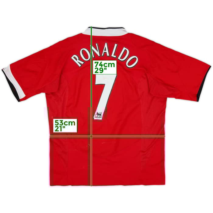 2004-06 Manchester United Signed Home Shirt Ronaldo #7 - 7/10 - (L)
