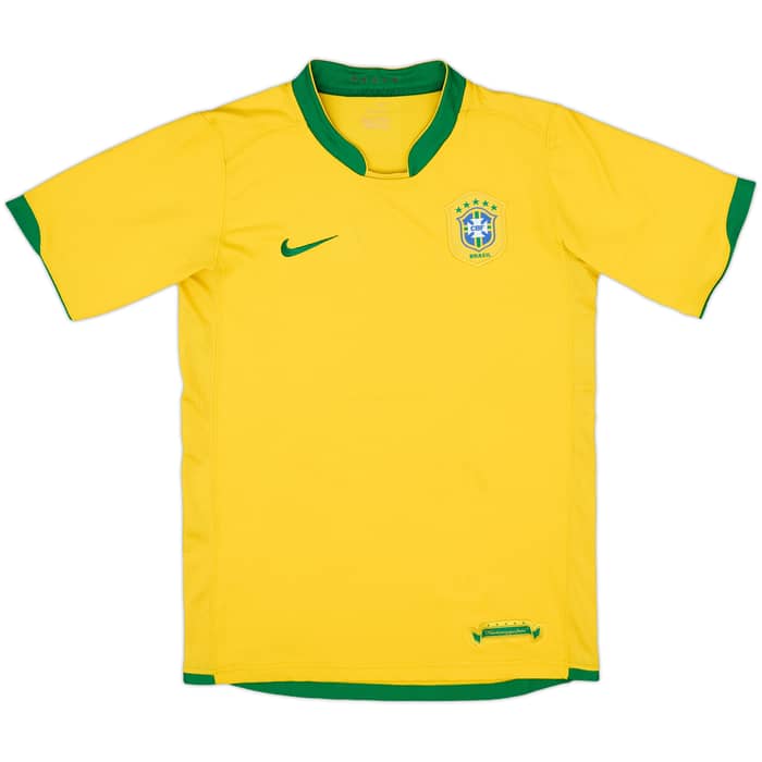 2006-08 Brazil Signed Home Shirt - 8/10 - (XL.Boys)
