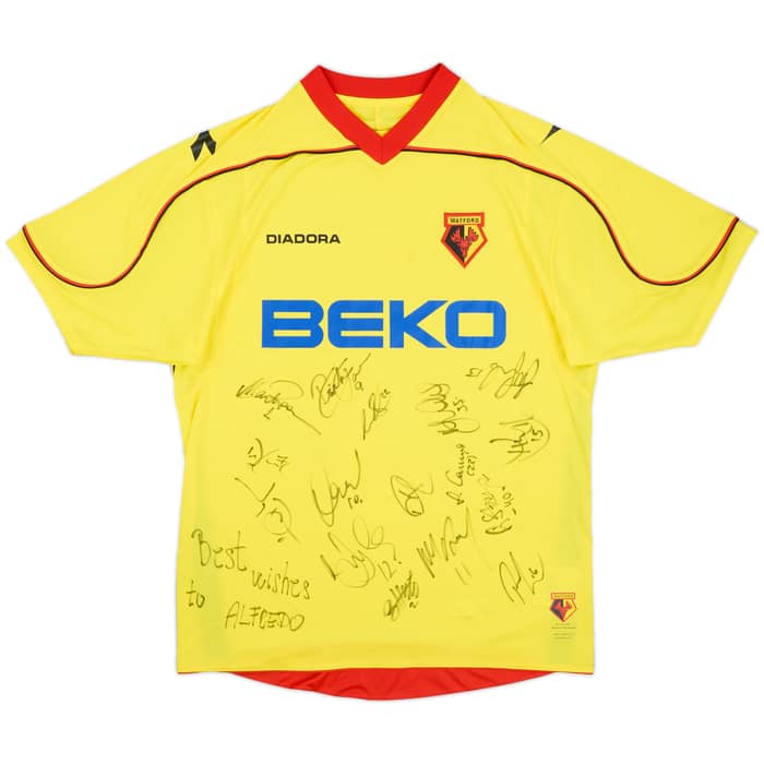 2008-09 Watford Squad Signed Home Shirt Priskin #9 - 6/10 - (L)
