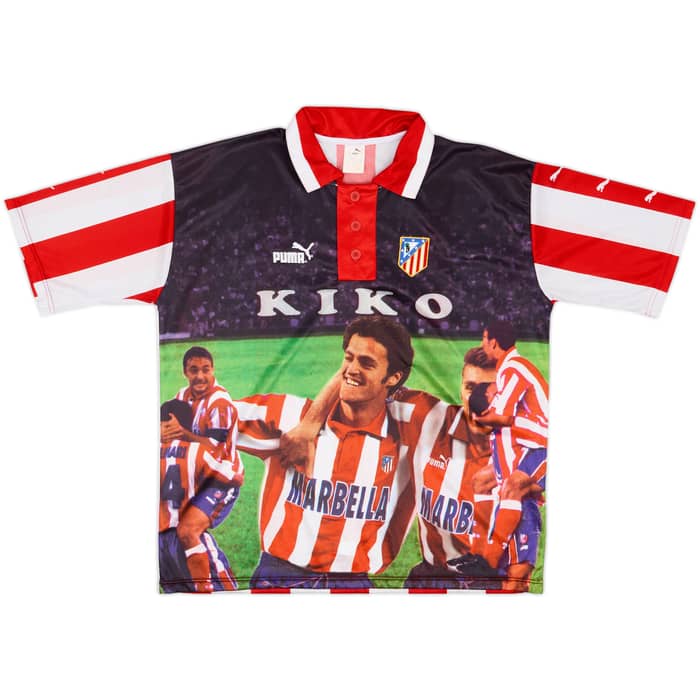 1997-98 Atletico Madrid Puma Graphic Shirt Kiko #19 - 8/10 - (L)