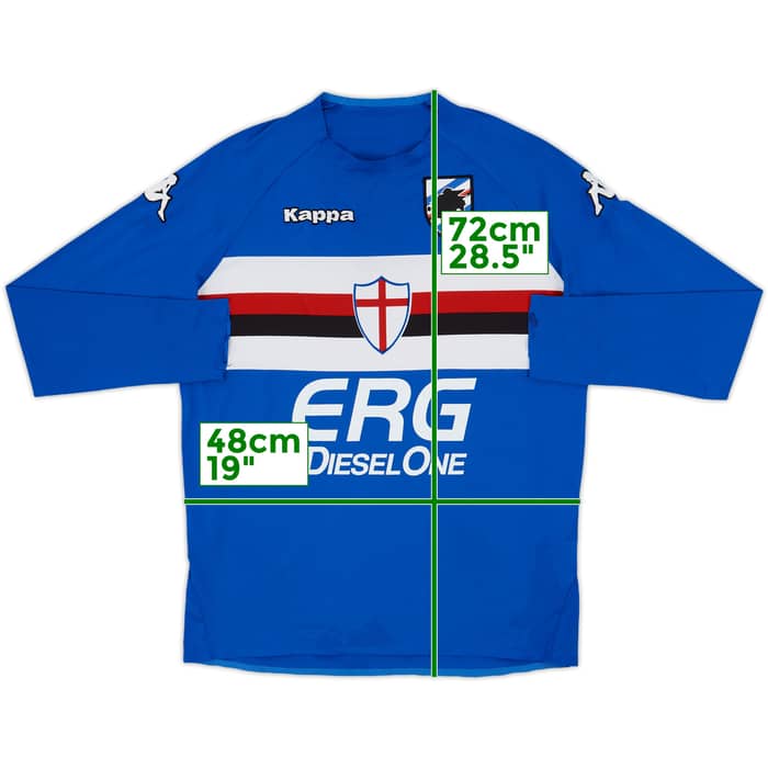 2005-07 Sampdoria Player Issue Home L/S Shirt - 6/10 - (XL)