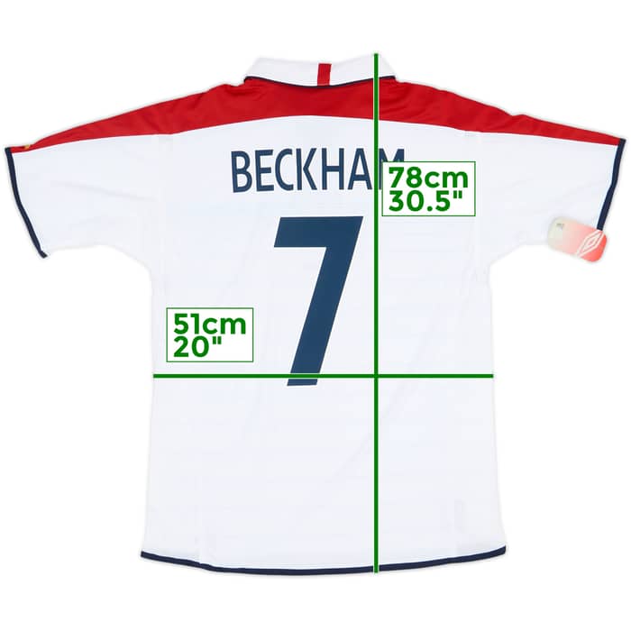 2003-05 England Home Shirt Beckham #7 (M)
