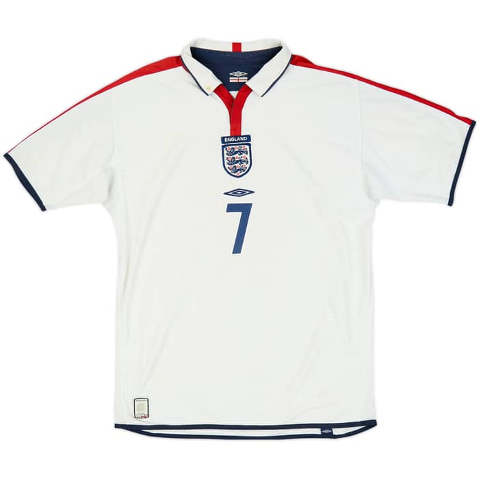 2003-05 England Home Shirt Beckham #7 - 5/10 - (L)