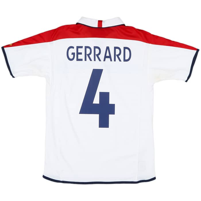 2003-05 England Home Shirt Gerrard #4 - 7/10 - (XL.Boys)