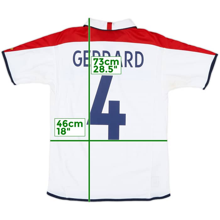 2003-05 England Home Shirt Gerrard #4 - 7/10 - (XL.Boys)