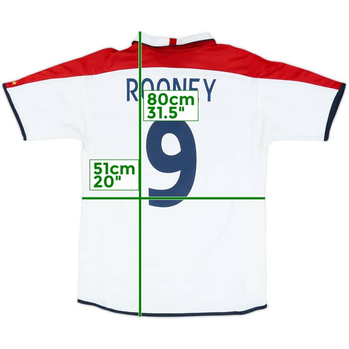 2003-05 England Home Shirt Rooney #9 - 7/10 - (M)