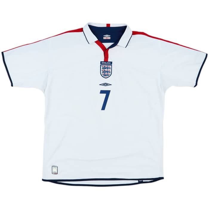 2003-05 England Home Shirt Beckham #7 - 5/10 - (XXL)