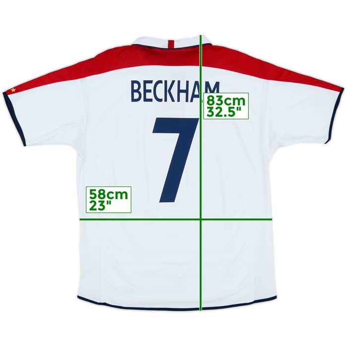 2003-05 England Home Shirt Beckham #7 - 5/10 - (XXL)