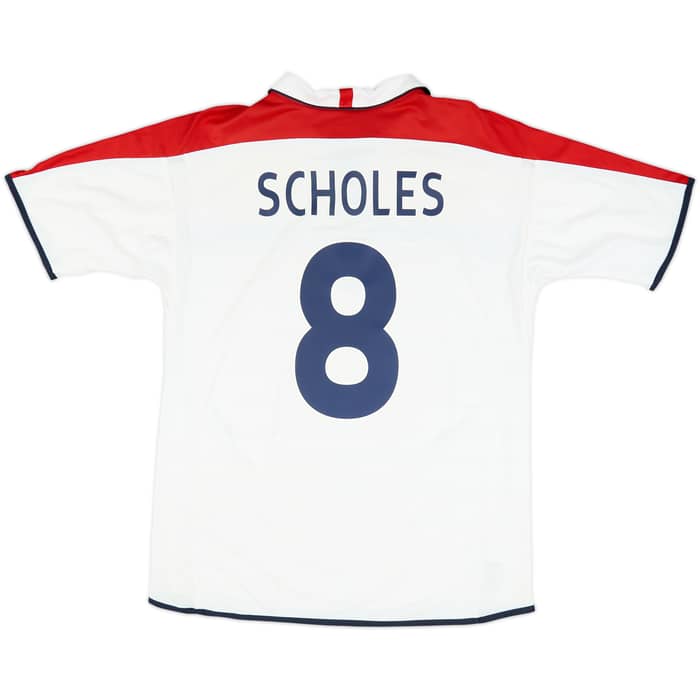 2003-05 England Home Shirt Scholes #8 - 7/10 - (L)