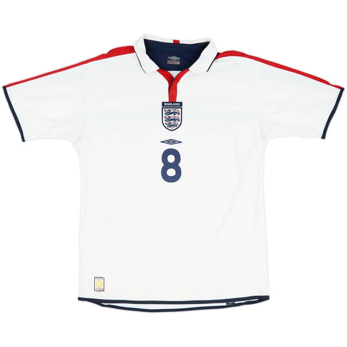 2003-05 England Home Shirt Scholes #8 - 7/10 - (L)