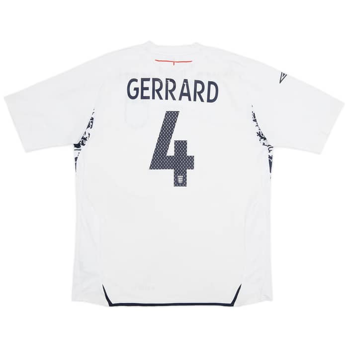 2007-09 England Home Shirt Gerrard #4 - 5/10 - (XL)