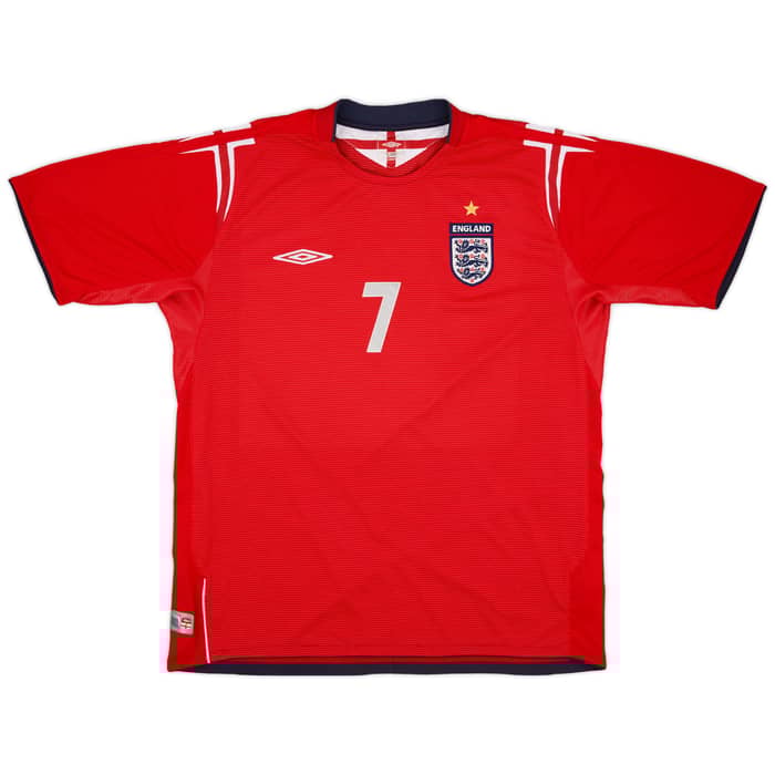 2004-06 England Away Shirt Beckham #7 - 5/10 - (XL)