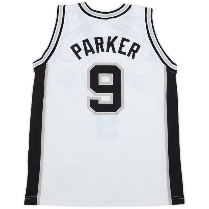 2002-10 San Antonio Spurs Parker #9 Champion Home Jersey - 8/10 - (XL.Boys)