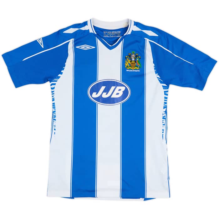 2007-08 Wigan Home Shirt and Shorts Valencia #16 - 8/10 - (S)