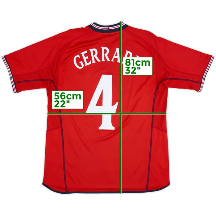 2002-04 England Away Shirt Gerrard #4 - 6/10 - (XL)