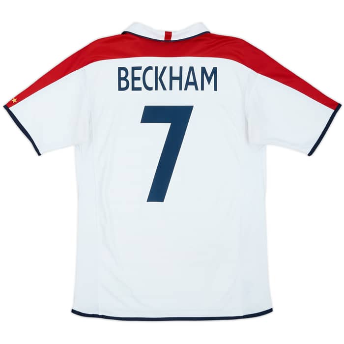 2003-05 England Home Shirt Beckham #7 - 6/10 - (M)