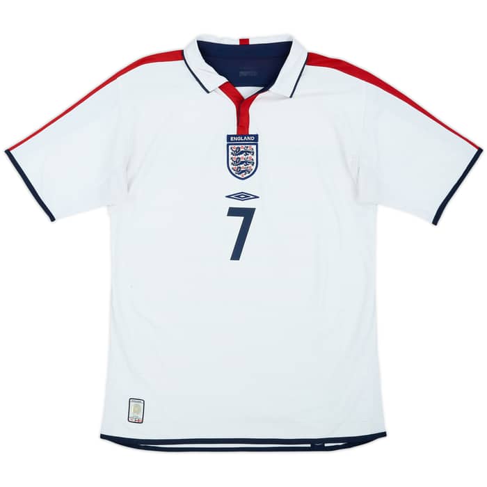 2003-05 England Home Shirt Beckham #7 - 6/10 - (M)