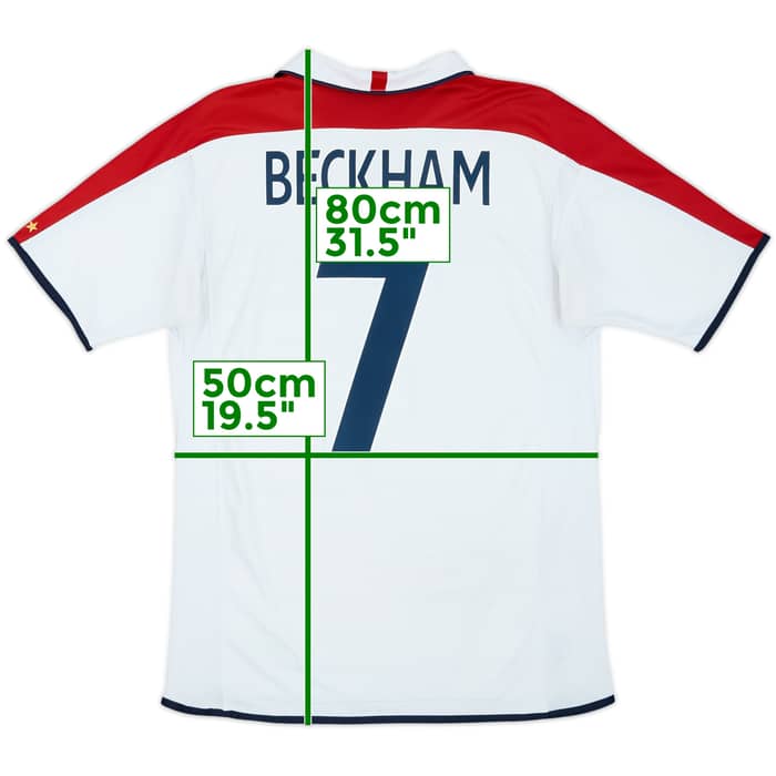 2003-05 England Home Shirt Beckham #7 - 6/10 - (M)