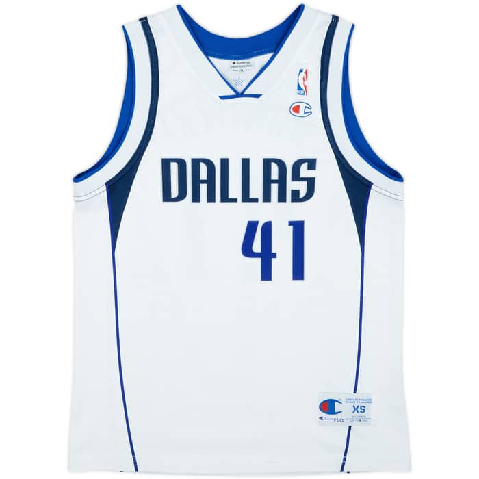 2001-10 Dallas Mavericks Nowitzki #41 Champion Home Jersey - 8/10 - (XS)