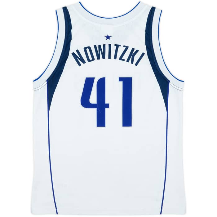 2001-10 Dallas Mavericks Nowitzki #41 Champion Home Jersey - 8/10 - (XS)