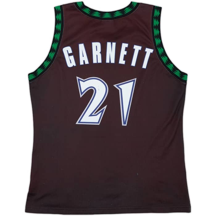 1997-07 Minnesota Timberwolves Garnett #21 Champion Alternate Jersey - 4/10 - (M)