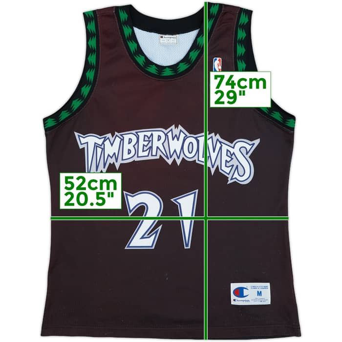 1997-07 Minnesota Timberwolves Garnett #21 Champion Alternate Jersey - 4/10 - (M)