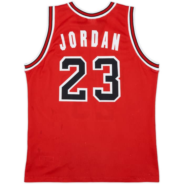 1991-98 Chicago Bulls Jordan #23 Champion Away Jersey - 7/10 - (L.Boys)