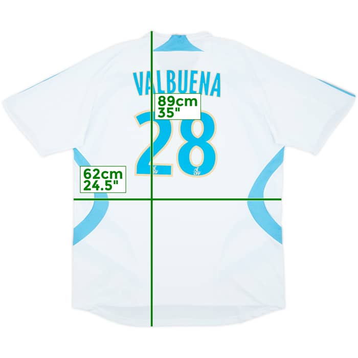 2007-08 Olympique Marseille Home Shirt Valbuena #28 - 7/10 - (XXL)