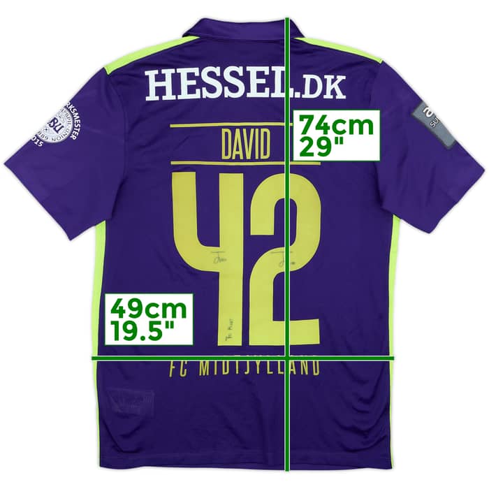 2016-17 FC Midtjylland Match Issue Signed Away Shirt David #42