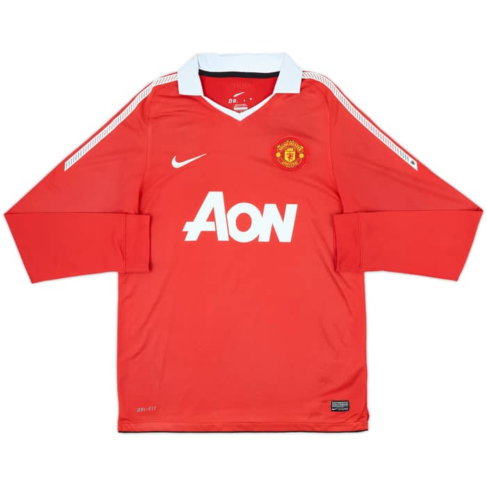 2010-11 Manchester United Home L/S Shirt Chicharito #14 - 8/10 - (M)