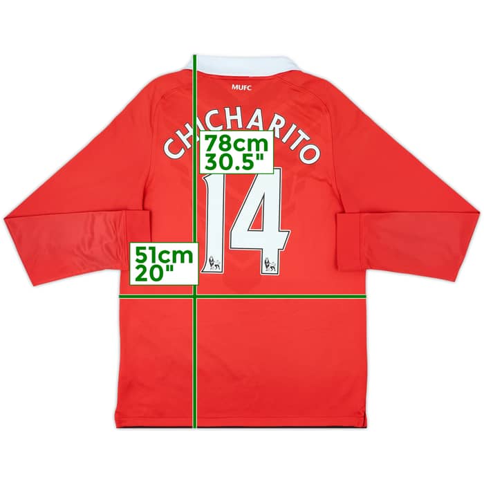 2010-11 Manchester United Home L/S Shirt Chicharito #14 - 8/10 - (M)