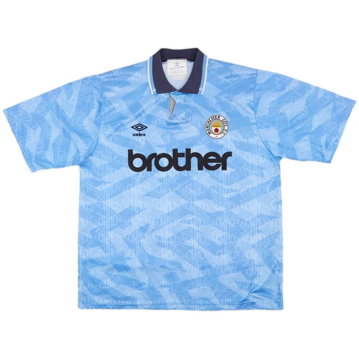 1991-93 Manchester City Home Shirt - 8/10 - (L)