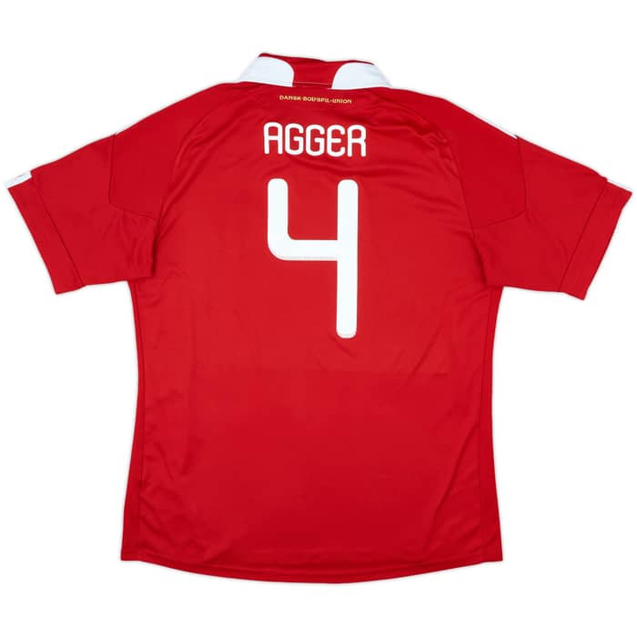 2010-11 Denmark Home Shirt Agger #4 - 8/10 - (XL)