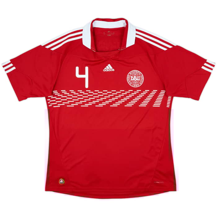 2010-11 Denmark Home Shirt Agger #4 - 8/10 - (XL)