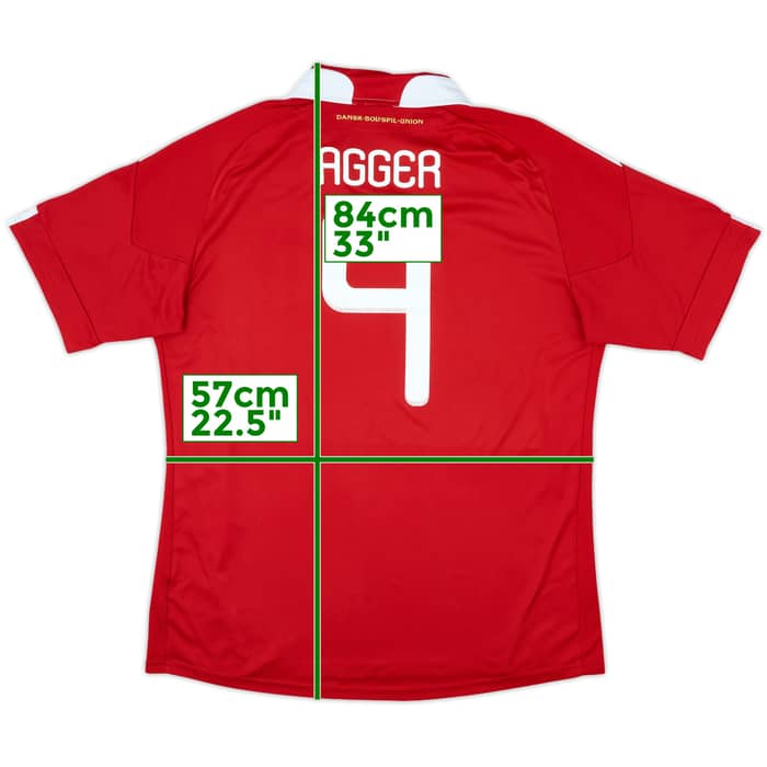 2010-11 Denmark Home Shirt Agger #4 - 8/10 - (XL)