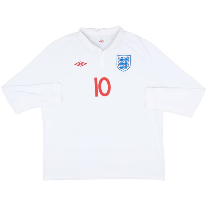 2010-11 England Home L/S Shirt Rooney #10 - 9/10 - (3XL)
