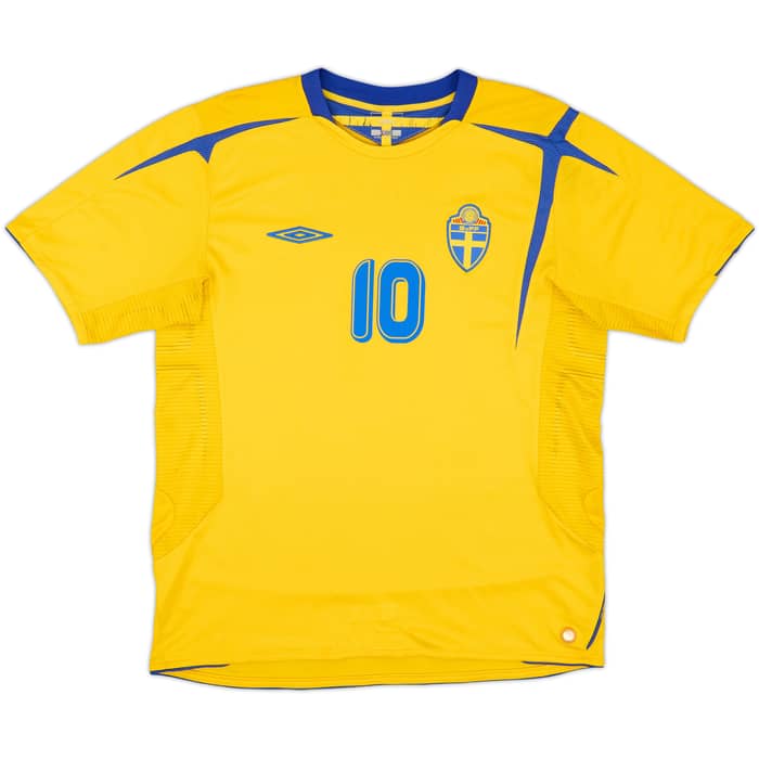 2005-06 Sweden Home Shirt Ibrahimovic #10 - 7/10 - (L)