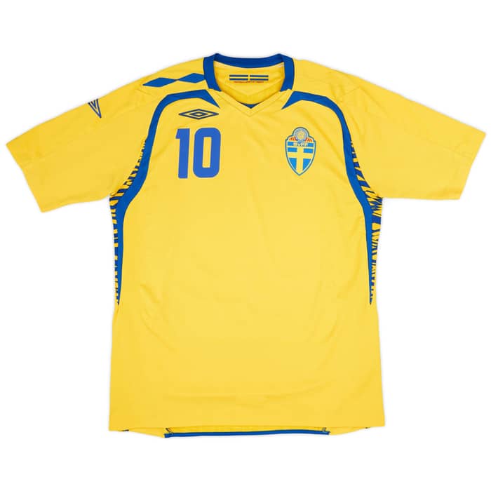2007-09 Sweden Home Shirt Ibrahimovic #10 - 7/10 - (L)