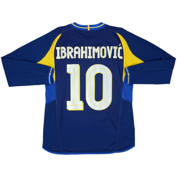 2004-06 Sweden Away L/S Shirt Ibrahimovic #10 - 9/10 - (S)