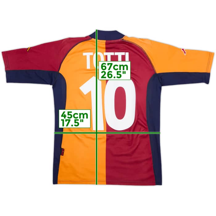 2001-02 Roma European Shirt Totti #10 - 8/10 - (S)