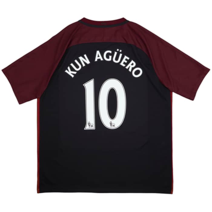 2016-17 Manchester City Away Shirt Kun Aguero #10 - 8/10 - (XL)