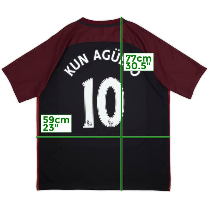 2016-17 Manchester City Away Shirt Kun Aguero #10 - 8/10 - (XL)