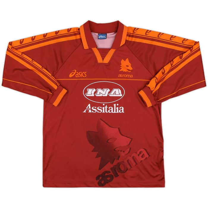 1995-96 Roma Basic Home L/S Shirt Balbo #9 - 8/10 - (S)