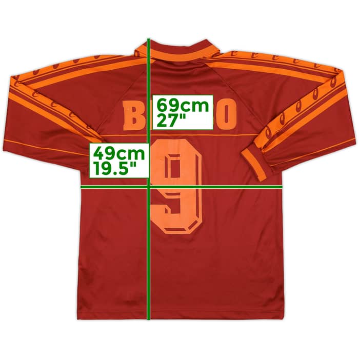 1995-96 Roma Basic Home L/S Shirt Balbo #9 - 8/10 - (S)