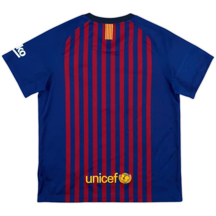 2017-18 Barcelona Home Shirt - 9/10 - (S.Boys)